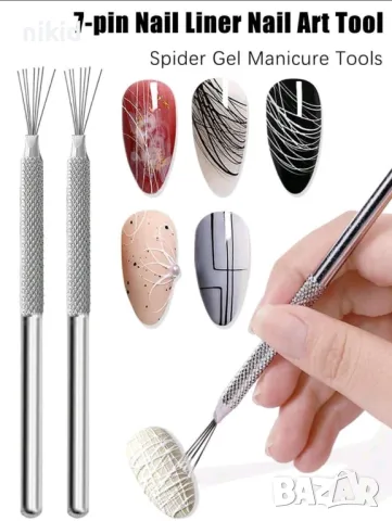 метален инструмент скулптуриране текстурна четка за моделиране фондан глина spider лак декорация , снимка 6 - Други - 41292719