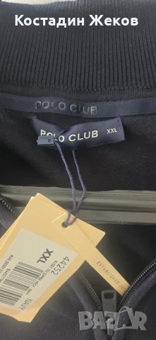 Нов със етикет. Мъжки оригинален пуловер с яка и къс цип (half-zip) на марката Polo Club. , снимка 7 - Пуловери - 56142627