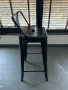Метален Бар Стол с облегалка - черен , снимка 2