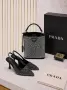 Prada Дамски Черни Обувки На Ток Прада Код E150, снимка 1