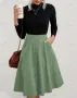 Дамска елегантна миди пола с копчета , снимка 2