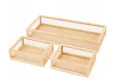 Комплект от 3 бамбукови кутии органайзери естествен бамбук / стъкло  , контейнери за съхранение, снимка 1