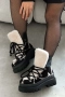 Боти на платформа - черно с бежово принт - BPUH1 / ., снимка 2
