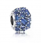 Сребърен талисман за гривна Пандора със сини кристали, модел 099, снимка 1 - Гривни - 36238195