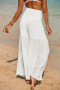 Дамски панталон в бяло, с висока талия и широки крачоли, снимка 2