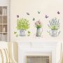 Свежи цветя лавандула ваза саксия самозалепващ стикер лепенка за стена кухня украса декор, снимка 5