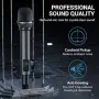 Безжични микрофони TONOR TW550 с приемник, 2 × 100 UHF канала, обхват около 80 м, снимка 7