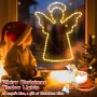 Коледни ангелски светлини - 100 LED/40cm топлобели с таймер, , снимка 4