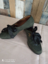 тъмнозелени велурени обувки, снимка 1 - Дамски елегантни обувки - 44589128