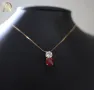 Ново Златно Италианско Колие с 0.40кт Естествен Диамант и Рубин, снимка 3
