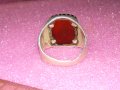 СКЪПОЦЕНЕН ТУРСКИ АРИСТОКРАТИЧЕН СРЕБЪРЕН ПРЪСТЕН СРЕБО 925 с ШЛИФОВАН КАРНЕОЛ СУЛТАНСКА ТУГРА 41968, снимка 14