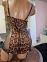 Леопардово Комплектче с жартиери/м.л , снимка 4