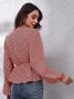 Дамска шифонена риза с карирана флорална щампа с V-образно деколте, 4цвята - 023, снимка 15