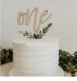 One една първа годинка първи дървен топер украса за торта рожден ден, снимка 1