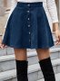 Модна дамска ежедневна кадифена пола с висока талия, 2цвята - 023, снимка 6