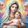 Диамантен гоблен "Дева Мария с Младенец" - Комплект за изработка  / опция с рамка    3372, снимка 1