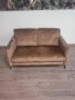 Дизайнерски кафяв диван от плат кадифе двойка, снимка 6