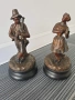 чифт2бр/23см-3кг ЦAM статуетки/стари френски скулптури/фигури на селяни-музиканти, снимка 1