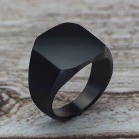 Мъжки пръстен черен мат, снимка 1 - Пръстени - 38794796