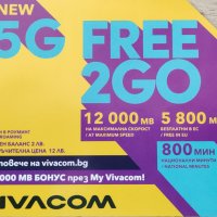 Регистрирай сам предплатена сим карта Виваком FREE2GO(Self-Register SIM Card) Vivacom, снимка 4 - Карти памет - 41207768