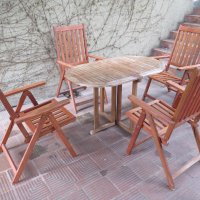 Скандинавско производство-  тиково дърво ,маса,стол, снимка 2 - Градински мебели, декорация  - 39577834