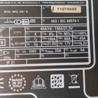 Телоподаващ заваръчен апарат GUDE MIG 160/S, снимка 3 - Други инструменти - 39669556