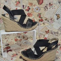 Дамски сандали на платформа с ластик и подметка от лико марка Zabaione, снимка 1 - Сандали - 41143745
