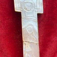 Голям божигробски седефен кръст от 19-ти в., снимка 4 - Антикварни и старинни предмети - 39863891