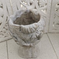 Саксия/ ваза антична цементна 18 х 15 см нова, снимка 3 - Саксии и кашпи - 40508890