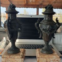 Красиви антикварни френски вази- гарнитури декорация- камина , снимка 3 - Антикварни и старинни предмети - 38695954