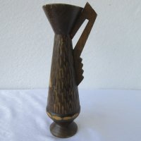Дървена ваза с рисунка, стара, снимка 10 - Други - 40211722