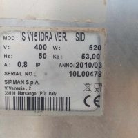 Пълначка за месо-наденица и колбаси Sirman ISV15 IDRA, снимка 7 - Други машини и части - 41404335