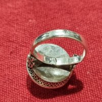 Възрожденски филигранен сребърен пръстен, снимка 6 - Антикварни и старинни предмети - 41937816