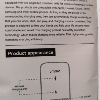 Универсално Безжично Зарядно за телефони JMMO - PW03 15W, снимка 9 - Оригинални зарядни - 44699319
