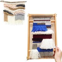 Нов Дървен Тъкачен стан за плетене за начинаещи Деца 40x25см, снимка 4 - Образователни игри - 41725386