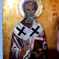Икона "Свети Никола", Милена Чолакова , снимка 6 - Икони - 38764221