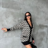 ДАМСКА ДЪЛГА ЖИЛЕТКА BLACK, снимка 2 - Блузи с дълъг ръкав и пуловери - 44451755