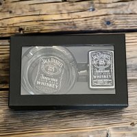 подаръчен комплект запалка+пепелник Jack Daniels закалено стъкло, снимка 2 - Подаръци за юбилей - 42062244