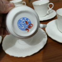Стар български костен порцелан чаши за кафе , снимка 5 - Антикварни и старинни предмети - 36212529