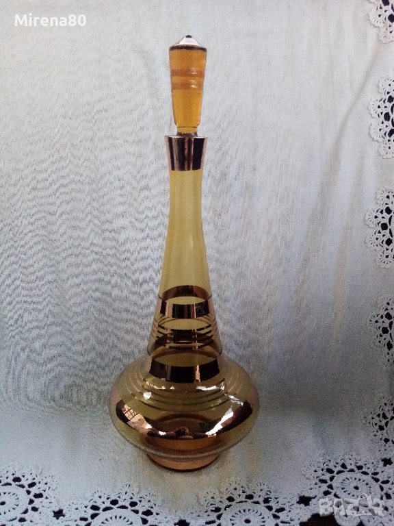 Стара гарафа цветно стъкло, снимка 1