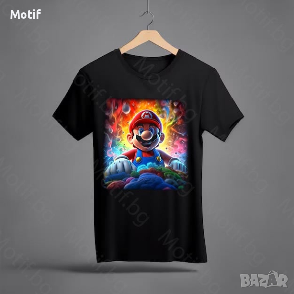 Тениска Motif с цветна щампа Super Mario 4 / Супер Марио 4, снимка 1