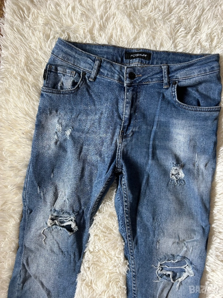 Дамски дънки с накъсан ефект, снимка 1