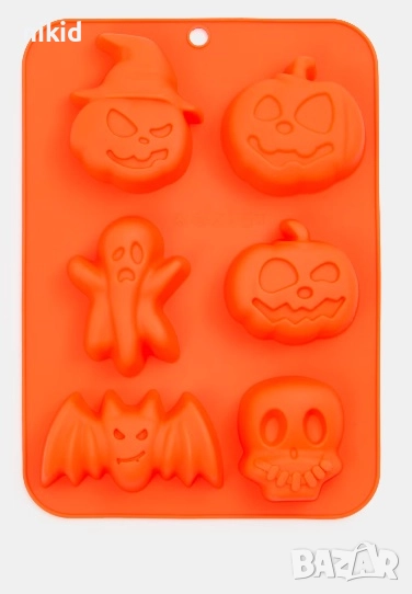 Halloween Хелоуин тиква духче дълбоки фигури силиконов молд форма за фондан,шоколад гипс тесто сапун, снимка 1