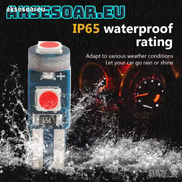 Супер ярка T5 Led крушка 3SMD 3030 светлина Лампа за арматурното табло на кола индикатор за табло, снимка 1