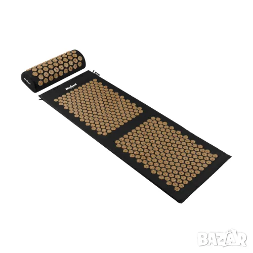 Акупресурно килимче XXL с възглавница черно със златисто с безплатна доставка , снимка 1