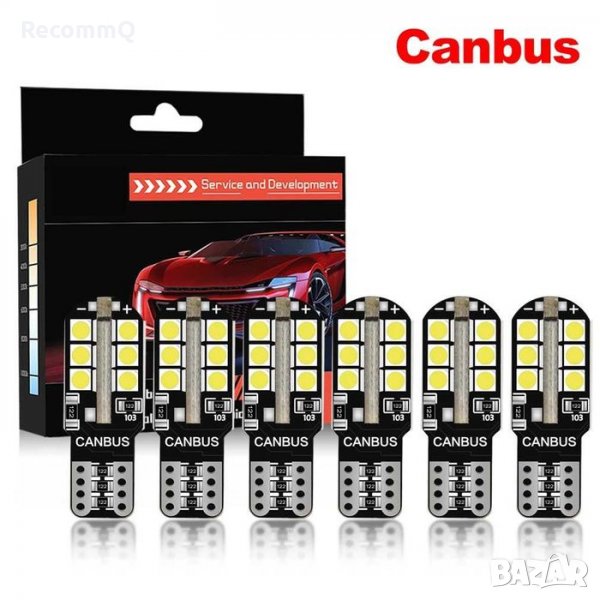 LED лед крушки T10 W5W canbus 24SMD диода 6000K без грешки, снимка 1