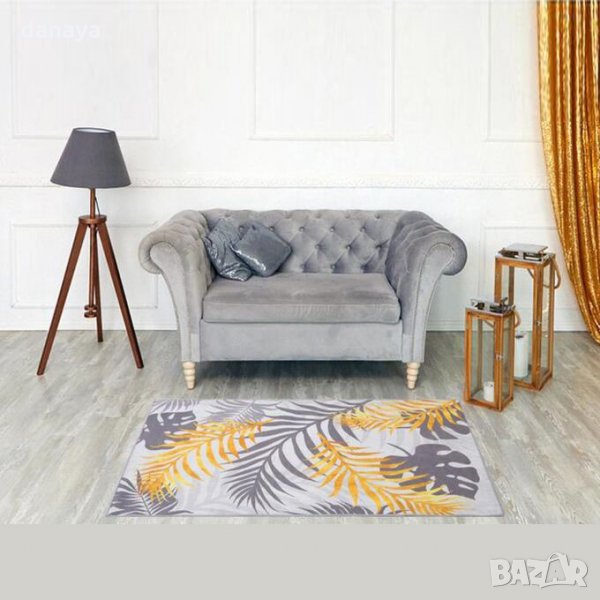 2340 Постелка килимче Оранжеви тропически листа, 100х150см, снимка 1