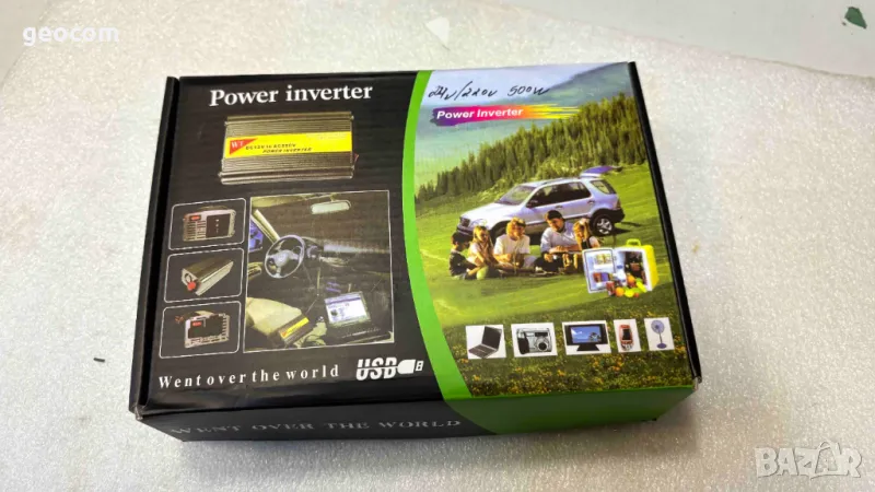 24V към 220V инвертор (500W,Нов,Комплект), снимка 1