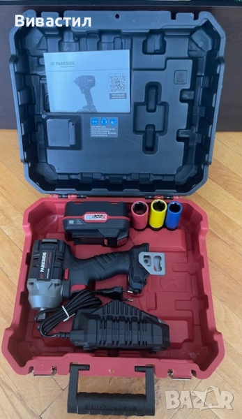 Гайковерт черен Parkside Performance 20V 600Nm с регулиране силата за завиване и отвиване нов от Гер, снимка 1