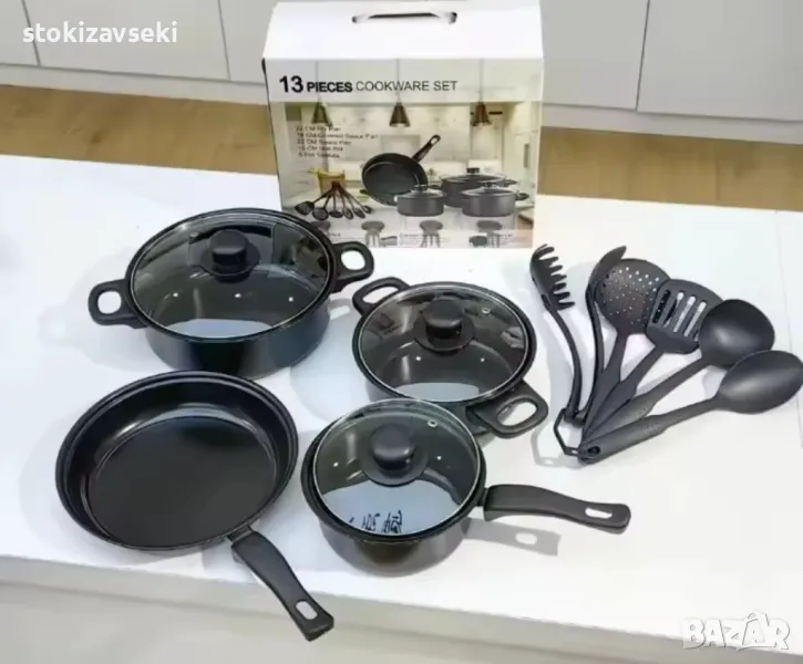 Комплект съдове за готвене от 13 части, незалепващо покритие , снимка 1